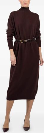 Kontatto roll-neck midi dress - Rosso