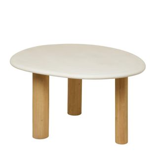 Wabi Home Mesa de comedor de microcemento y madera maciza 135cm