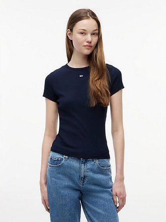 Tommy Hilfiger Camiseta slim acanalada de cuello redondo