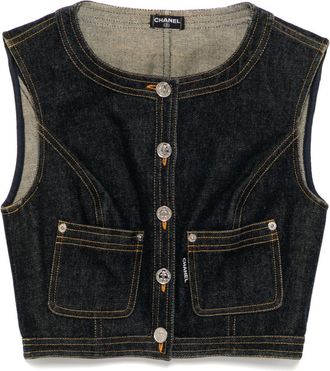 Chanel Gilet denim 1990-2000 - Blu