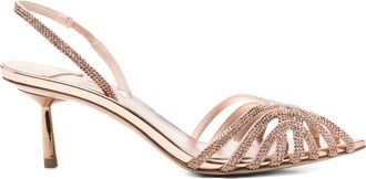 Le Silla 60 mm verfraaide sandalen met metallic afwerking - Roze