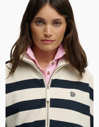 Superdry Womens Superdry Womens Studios Stripe Sweatshirt - White - Size: 12