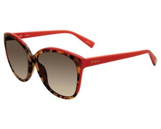 Furla Womens Chic Sunglasses In Pink / Tortoise