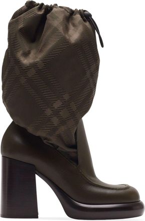 Burberry square-toe check-print boots - women - Calf Leather/Goat Skin/Calf Leather/Polyamide/Polyester/Polyester/Calf Leather/Polyamide - 36.5