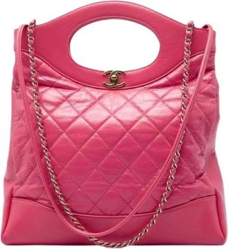 Chanel Pre-owned Quilted Satchel - Dames - Pre-owned - Roze - Maat: ONE Size Leer