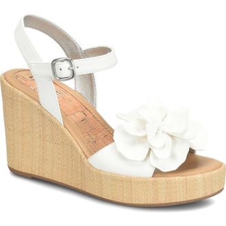 B&oslash;rn Estella Wedge Sandal in White at Nordstrom Rack, Size 8