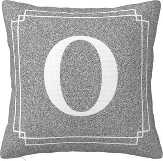OEM Funda De Almohada Gris Con Estampado De La Letra O, Estilo Moderno, Funda De Coj&iacute;n Cuadrada, Apta Para Sof&aacute;s, Camas, Sillas Y Coches, 45 X 45 Cm