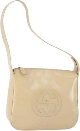 Gucci Pre-owned Shoulder Bag - Dames - Vintage Schoudertas - Beige - ONE Size - Leer - Vintage