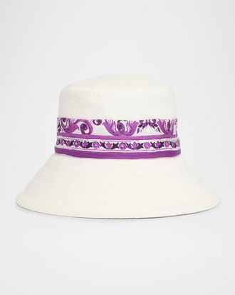Dolce & Gabbana Cotton Bucket Hat With Silk Scarf