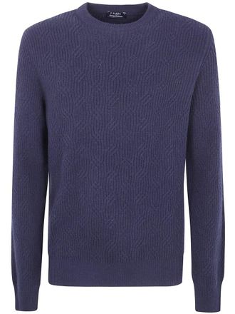 Barba Round Neck Embroidery Sweater