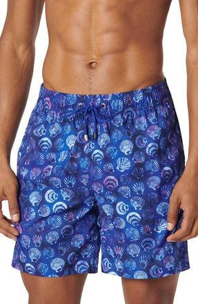 Bugatchi Cosmo Swim Trunks in Night Blue at Nordstrom, Size Small