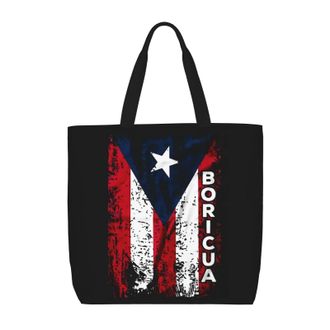 Generic Women Handbag Puerto Rico Puerto Rican Flag Pride Travel Tote Bag Reusable Girls Ladies Purse, For Birthday, School, Christmas, Holiday, Graduation