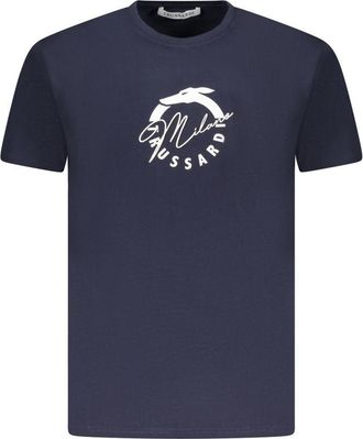 Trussardi Mens Milano Logo Tee - Dark Blue Cotton - Size X-Large