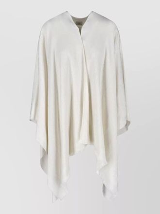 Fendi long coat open front fringed edges