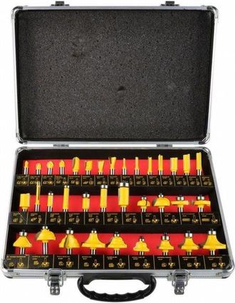 Geko OX - set 35 frese per pantografo fresatrice gambo 8mm - kit 35pz - per legno