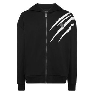 Plein Sport Hoodies & sweatvesten, Heren, Zwart, XL, Katoen, Hoodie Sweatjacket Scratch