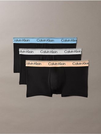 Calvin Klein Mens Microfiber Stretch 3-Pack Low Rise Trunk - Multi - XL