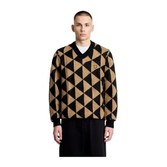 Lyle & Scott Mohair Triangle Jumper - - Knitwear - Uomo - Nero - XL