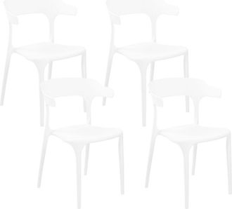 Beliani Set of 4 Garden Chairs GUBBIO White
