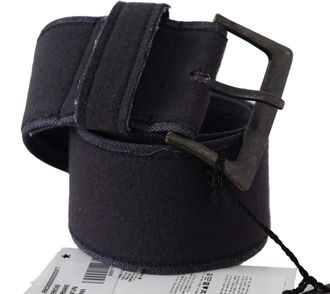 Ermanno Scervino Black Leather Wide Buckle Waist Luxury Womens Belt