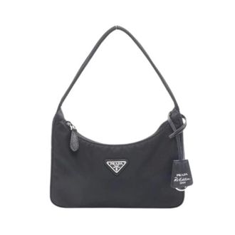 Prada Pre-owned Shoulder Bags, female, Black, Size: ONE SIZE Pre-owned Re-Edition 2000 Nylon Handbag