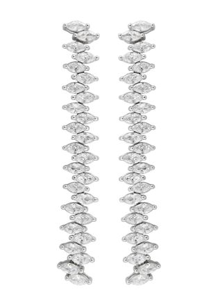 Kenneth Jay Lane CZ BY Kenneth Jay Lane Crystal-embellished Rhodium-plated Drop Earrings - Silver - One Size