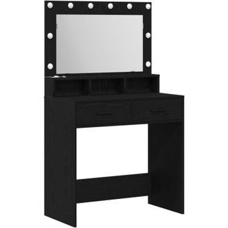 vidaXL Tocador Roble Negro 79 X 41 X 135 Cm Madera Contrachapada Vidaxl