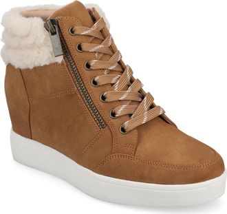 Journee Collection Womens Clarity High Top Wedge Sneaker