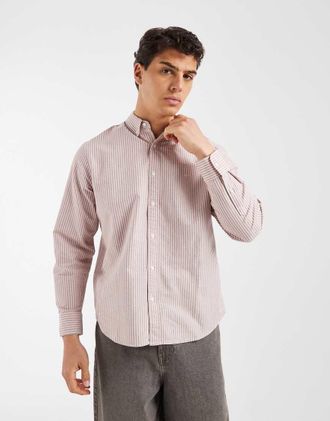 Levi's Authentic - Camicia a maniche lunghe rossa a righe-Rosso