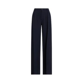 Ralph Lauren Tailored Wide Broeken - Dames - Broeken - Blauw - Maat: M Zijde