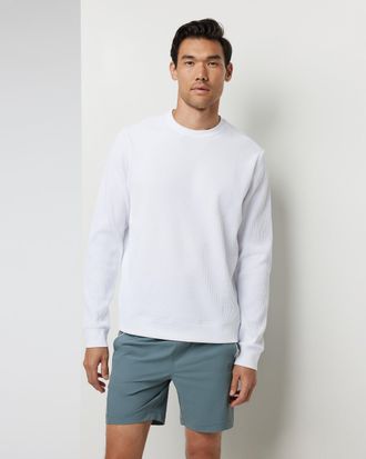Vuori Clothing Tech Waffle Crew Neck Shirt | White | Medium