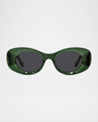 Loewe Anagram Oval Acetate Sunglasses