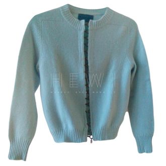 Balmain Turquoise Knit Cashmere Cardigan
