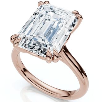 Pompeii3 Certified 6Ct Emerald Cut Diamond Solitaire Ring 14k Gold Lab Grown