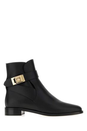 Ferragamo Black Leather Boots