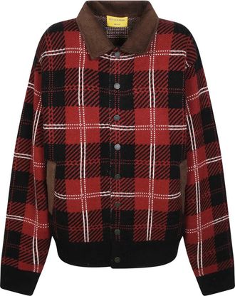 Guest In Residence Tartan Bomber - Heren - Bomber jackets - Rood - M - Wol - Jassen