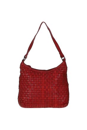 Ashwood Leather Womens Raffinatezza Vintage Woven Shoulder Bag - Red - One Size