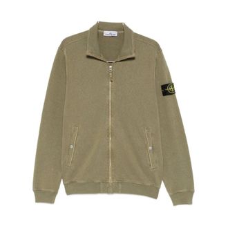 Stone Island Zip-throughs, male, Green, Size: M Zip Pocket Sweatshirt