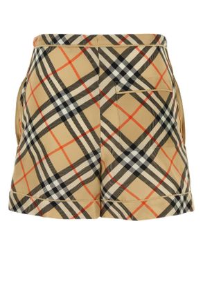 Burberry Womens Printed Silk Shorts Sandipcheck Exterior