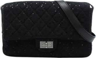 Chanel Pre-owned Sequin-Embellished Tweed Crossbody Bag - Dames - Vintage Schoudertas - Zwart - ONE Size - Tweed - Vintage