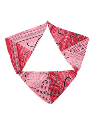 Faliero Sarti bandana-print silk scarf - women - Silk - One Size - Red