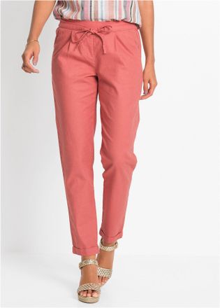 Bonprix Leinenhose BONPRIX Leinenhose, Damen, Gr. 36, N-Gr, rosa (rhabarber), Obermaterial: 55% Leinen, 45% Baumwolle, regular fit, Hosen Leinenhose, aus Lein