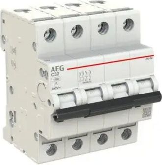 AEG Interruttore magnetotermico 32A 4 poli AEG EN44C32 4.5ka 3P+N