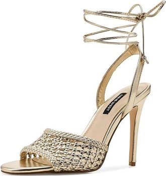 Nine West Merta Womens Dress Sandals Gold : 6.5 M, Faux Leather