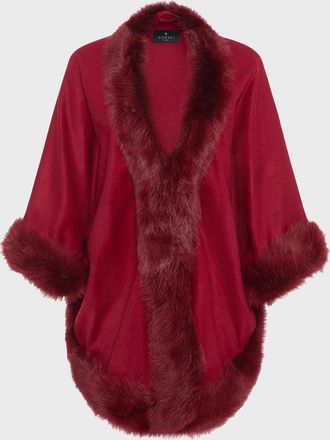 Gorski Cashmere Capelet with Lamb Shearling Trim