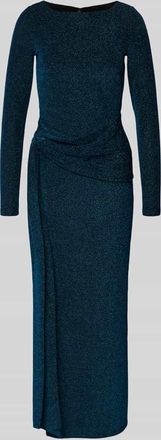 Forever New Schimmerndes Abendkleid mit Knotendetail Modell Eden in Blau, Größe 34