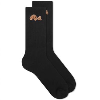 Palm Angels Mens Broken Bear Sock In Black