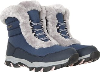 Mountain Warehouse Ohio Short Womens Thermal Snow Boots - Snow Proof, IsoDry, Faux Fur & Thermal Tested -20 °C Ladies Shoes - Best for Winter, Skiing, Winter Sports Blue