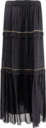 Isabel Marant Maxi Skirts, female, Black, Size: XS Flounced Maxi Skirt