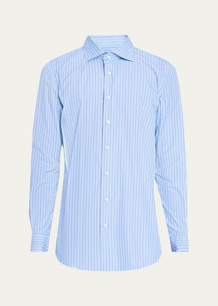Cesare Attolini Mens Cotton Multi-Stripe Classic Fit Sport Shirt